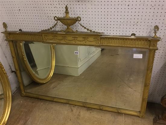 Gilt frame overmantel mirror(-)